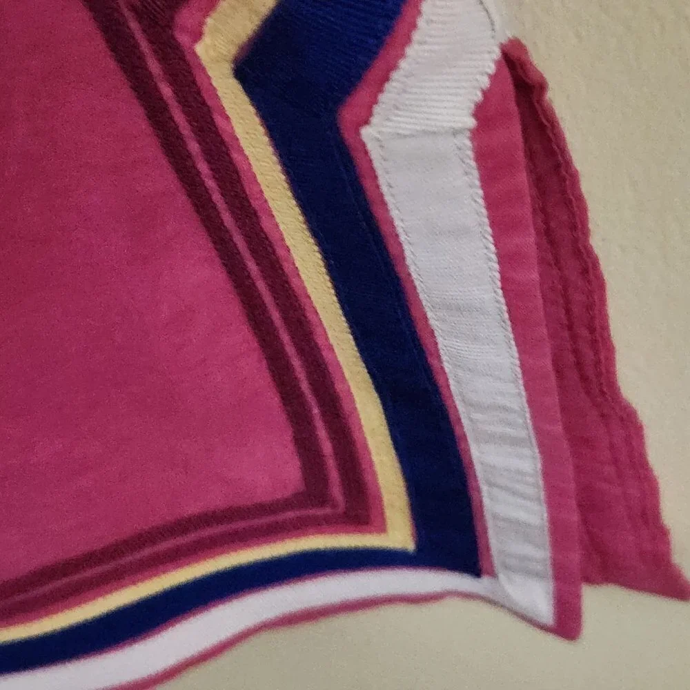 Tory Burch Pink Cotton Tunic Ribbon Striped Hems Size 2